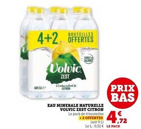 EAU MINÉRALE NATURELLE VOLVIC ZEST CITRON