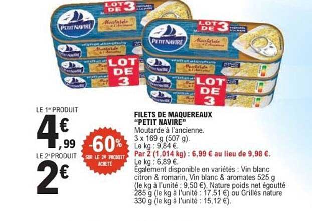 FILETS DE MAQUEREAUX "PETIT NAVIRE"