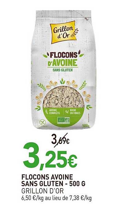 FLOCONS AVOINE SANS GLUTEN - 500 G