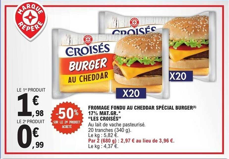 Fromage fondu au cheddar spécial burger - Les Croisés