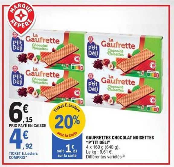 Gaufrettes Chocolat Noisettes "P'TIT DÉL"