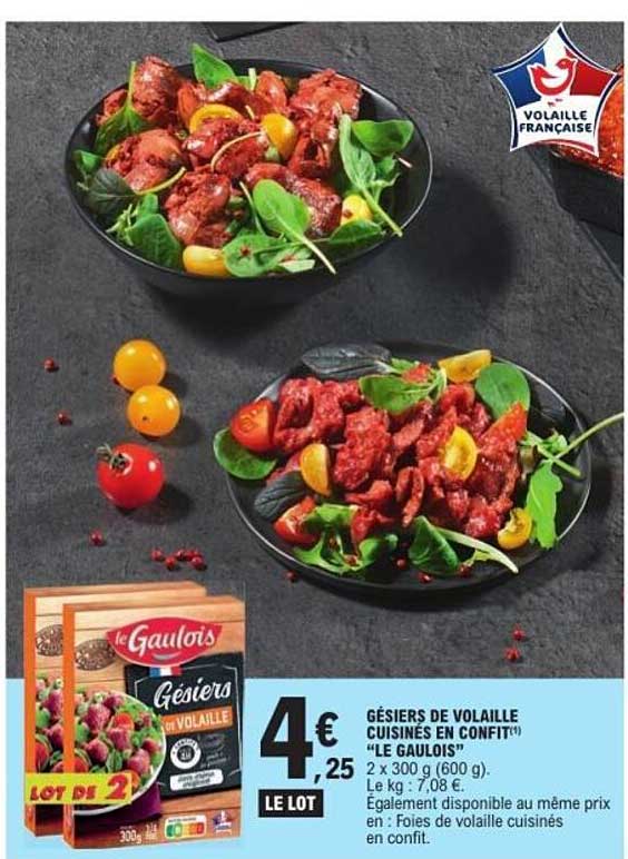 Gésiers de Volaille Cuisinés en Confit "Le Gaulois"