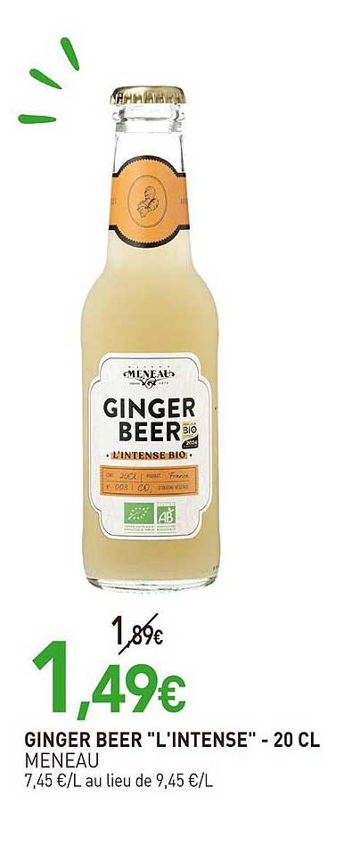 GINGER BEER "L'INTENSE" - 20 CL MENEAU