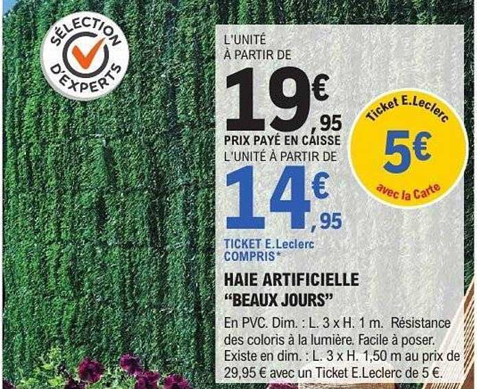 HAIE ARTIFICIELLE “BEAUX JOURS”