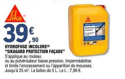 HYDROFUGE INCOLORÉ "SIKAGARD PROTECTION FAÇADE"