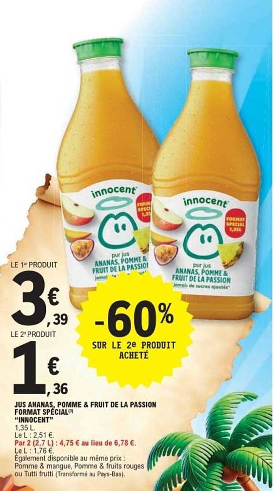 jus ananas, pomme & fruit de la passion format spécial "innocent"
