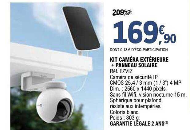 KIT CAMÉRA EXTÉRIEURE + PANNEAU SOLAIRE