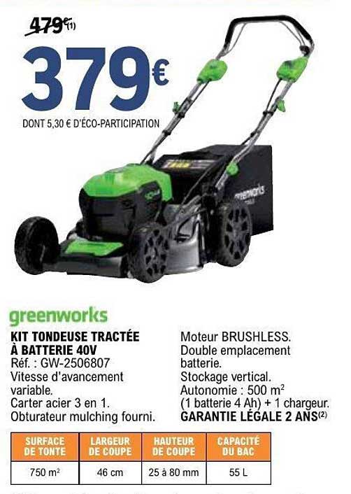 KIT TONDEUSE TRACTÉE À BATTERIE 40V
