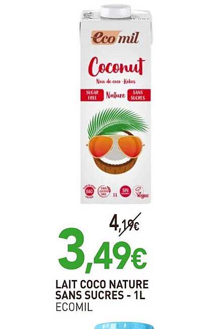 LAIT COCO NATURE SANS SUCRES - 1L
