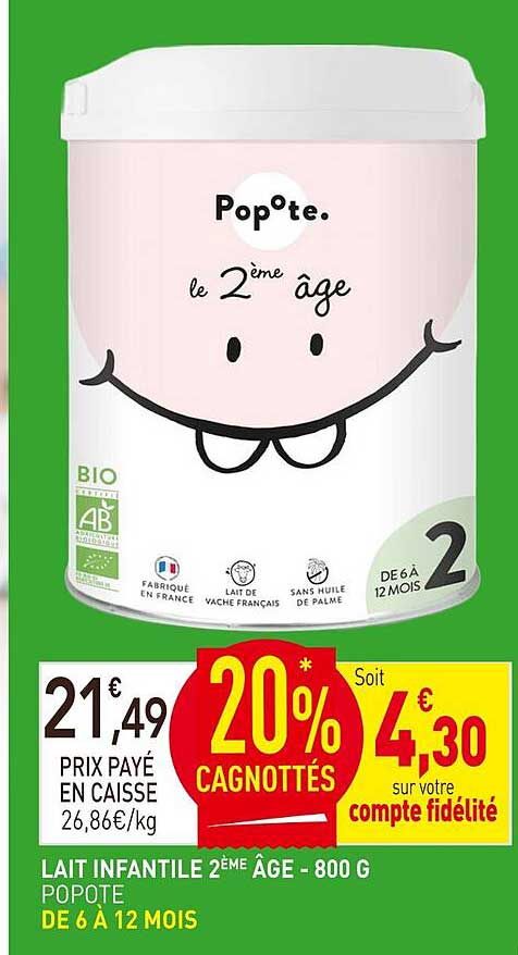 LAIT INFANTILE 2ÈME ÂGE - 800 G