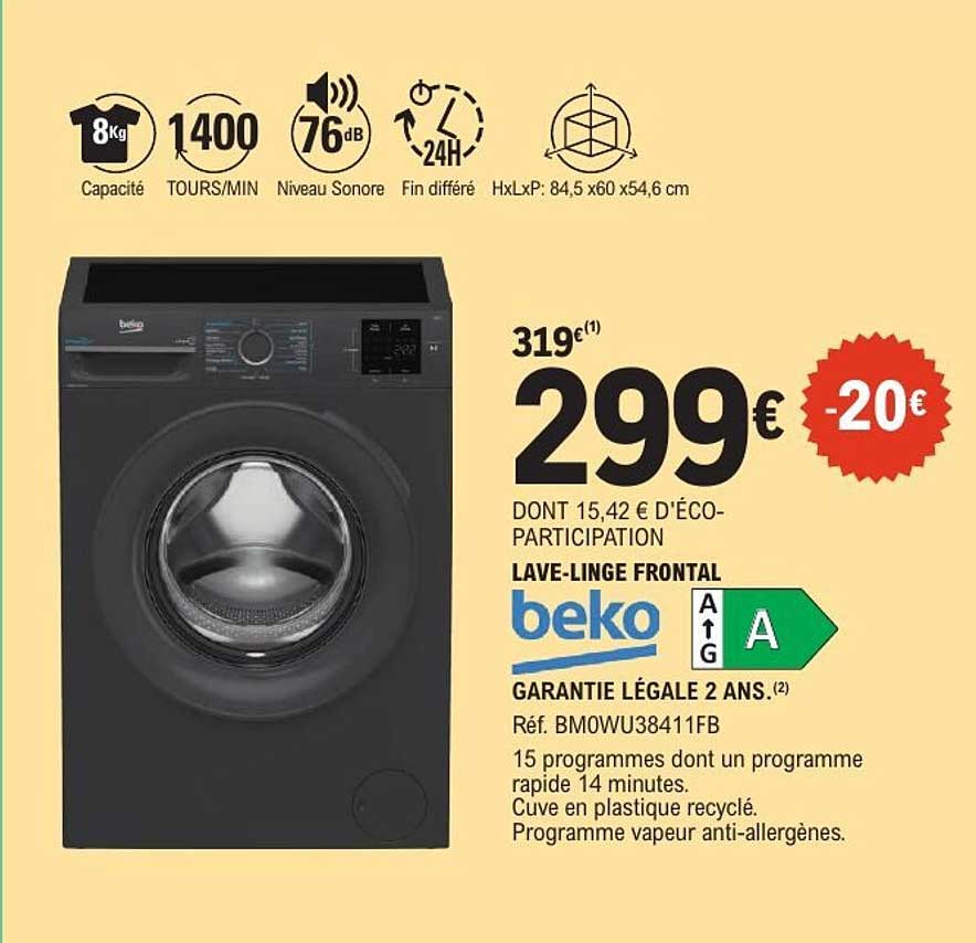 LAVE-LINGE FRONTAL BEKO
