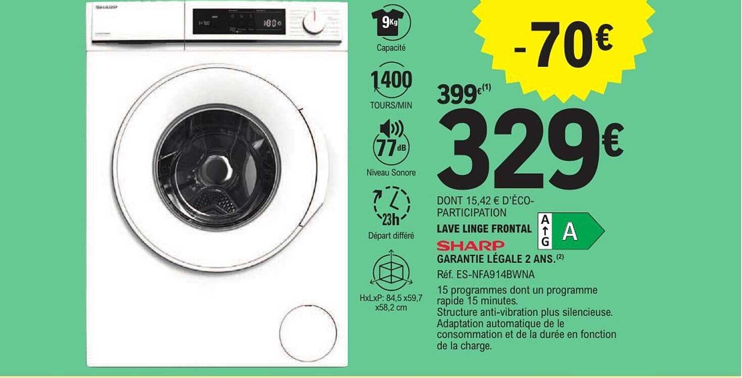 LAVE LINGE FRONTAL SHARP