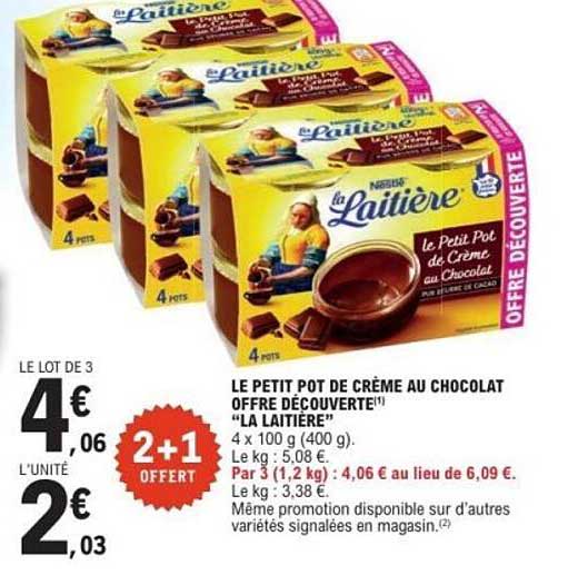 LE PETIT POT DE CRÈME AU CHOCOLAT OFFRE DÉCOUVERTE ! "LA LAITIÈRE"