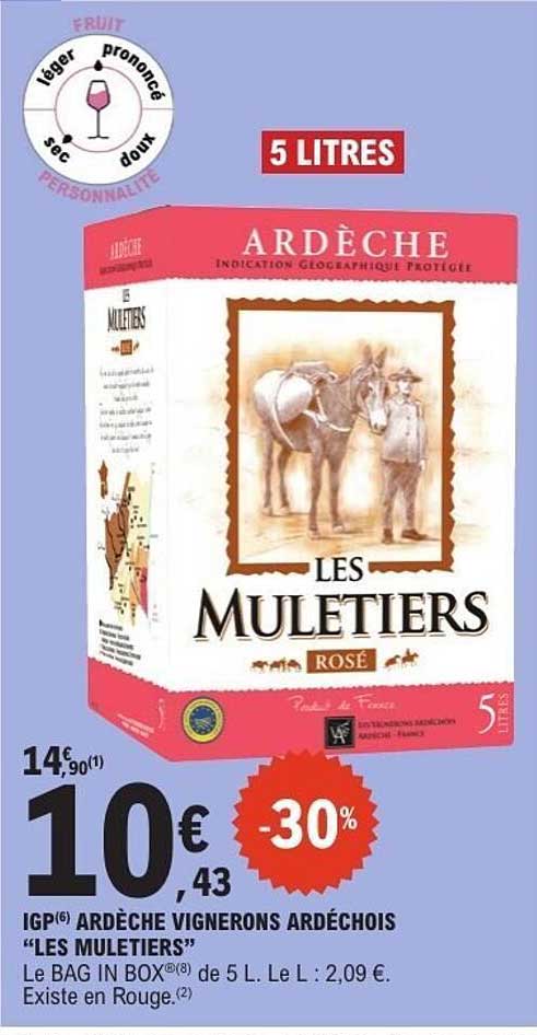 Les Muletiers Rosé 5 Litres - 30% de réduction