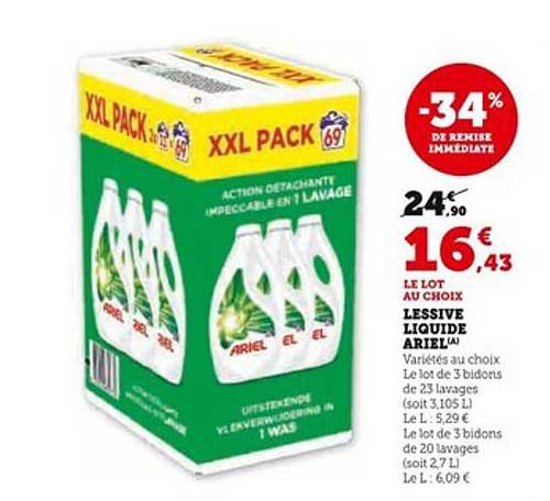 LESSIVE LIQUIDE ARIEL XXL PACK
