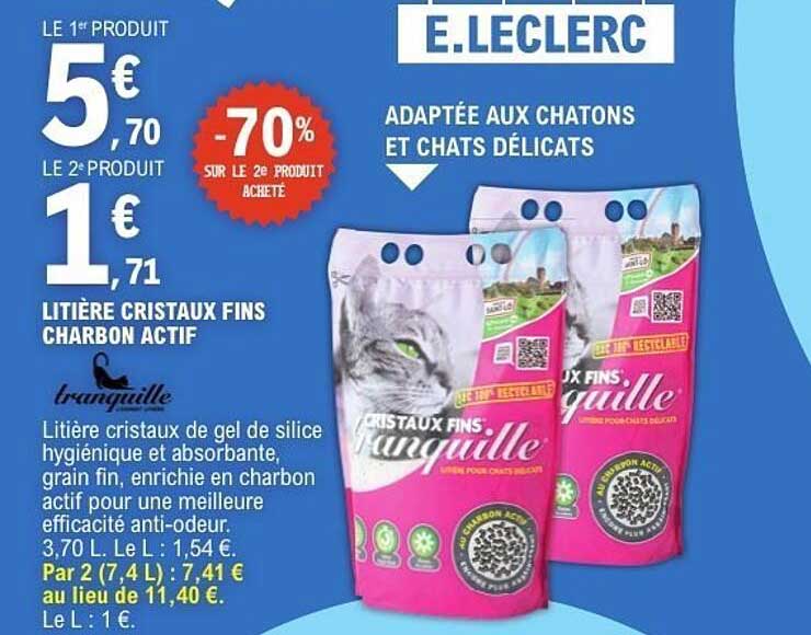 LITIÈRE CRISTAUX FINS CHARBON ACTIF