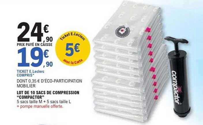 LOT DE 10 SACS DE COMPRESSION “COMPACTOR”