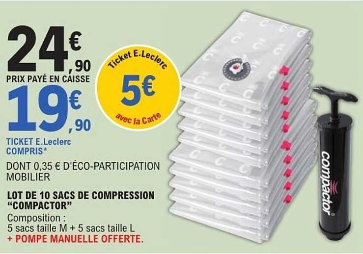 LOT DE 10 SACS DE COMPRESSION “COMPACTOR”