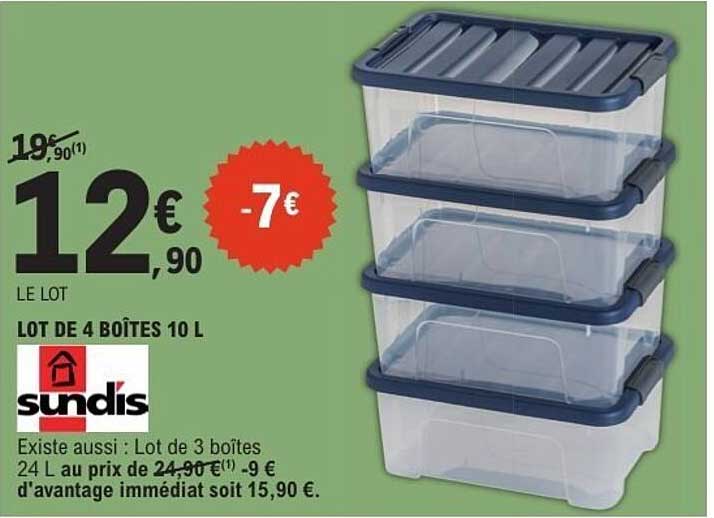 LOT DE 4 BOÎTES 10 L