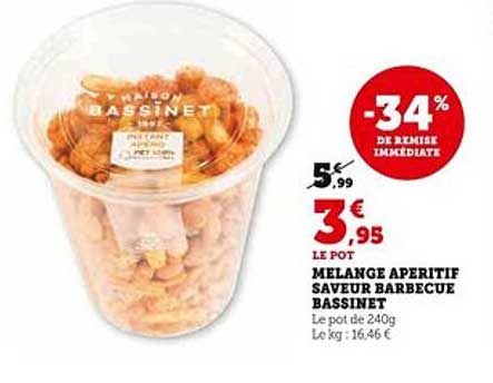 MÉLANGE APÉRITIF SAVEUR BARBECUE BASSINET