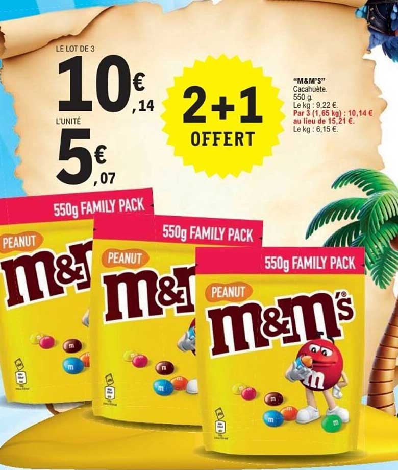 M&M'S Cacahuète 550g Family Pack - 2+1 Offert