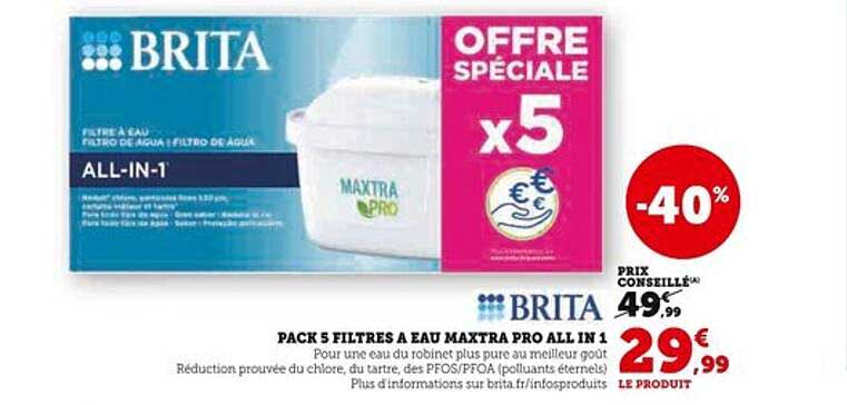 PACK 5 FILTRES A EAU MAXTRA PRO ALL IN 1