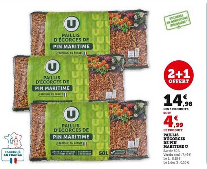 Paillis d'écorces de pin maritime U