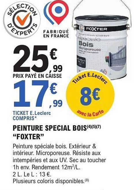 PEINTURE SPECIAL BOIS "FOXTER"