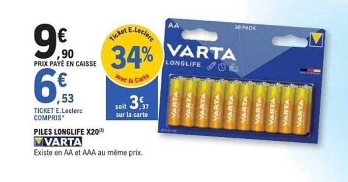 Piles Longlife X20 VARTA