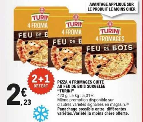 Pizza 4 fromages cuite au feu de bois surgelée "Turini"