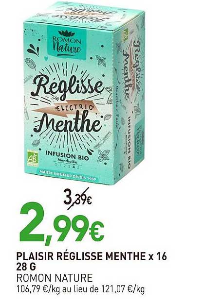 PLAISIR RÉGLISSE MENTHE x 16 28 G