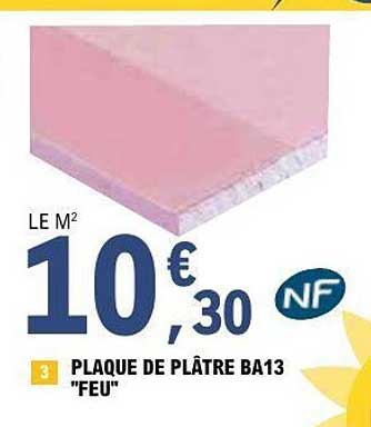 PLAQUE DE PLÂTRE BA13 "FEU"