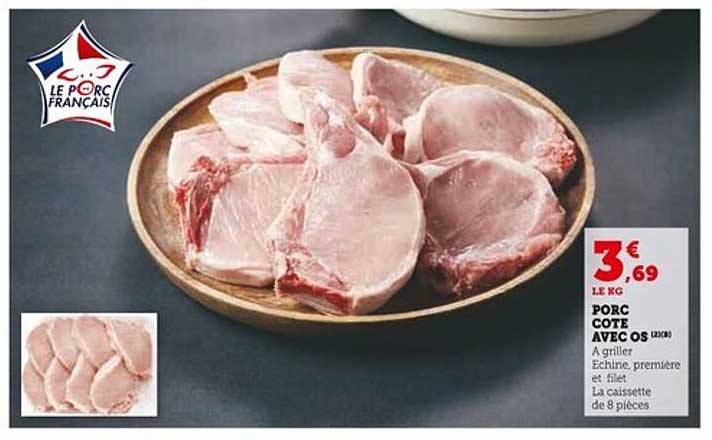 PORC COTTE AVEC OS (1KG)