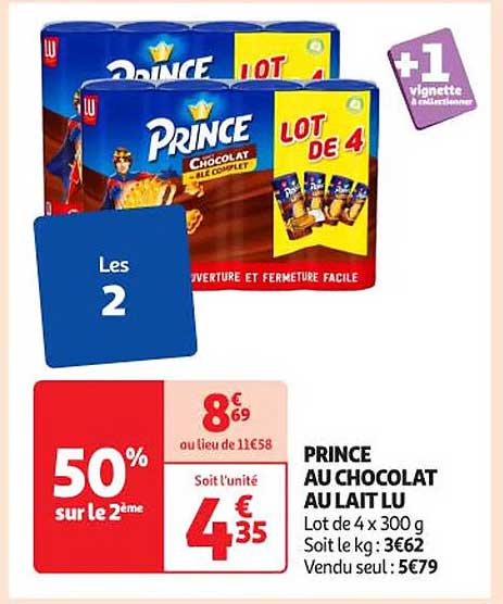 PRINCE AU CHOCOLAT AU LAIT LU