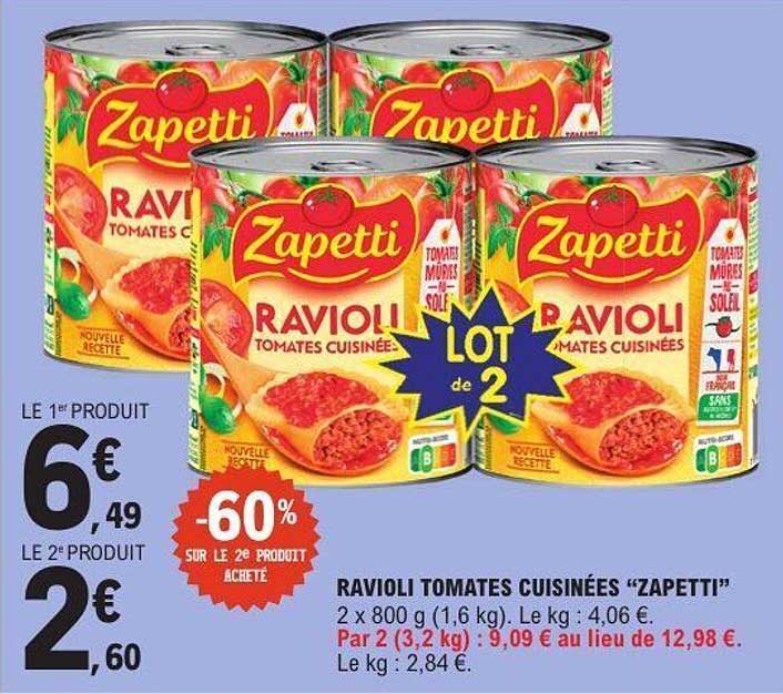 RAVIOLI TOMATES CUISINÉES "ZAPETTI"