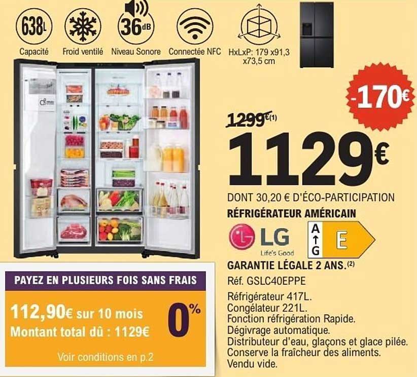 RÉFRIGÉRATEUR AMÉRICAIN