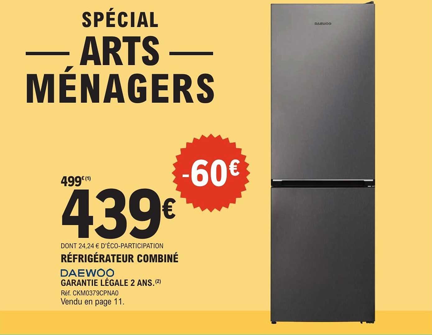 Réfrigérateur combiné Daewoo