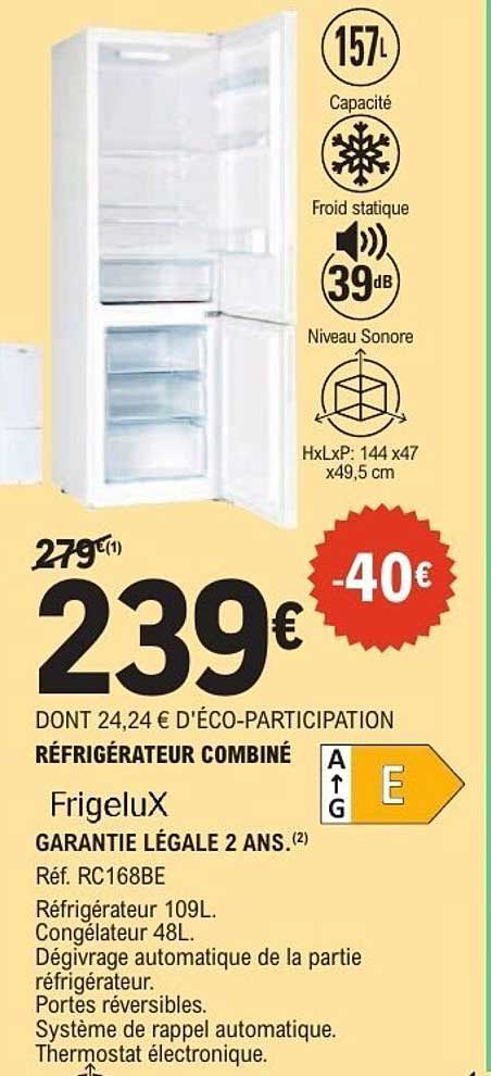 Réfrigérateur Combiné FrigeluX