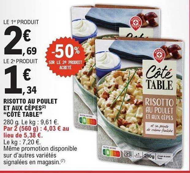 Risotto au poulet et aux cèpes "Côté Table"