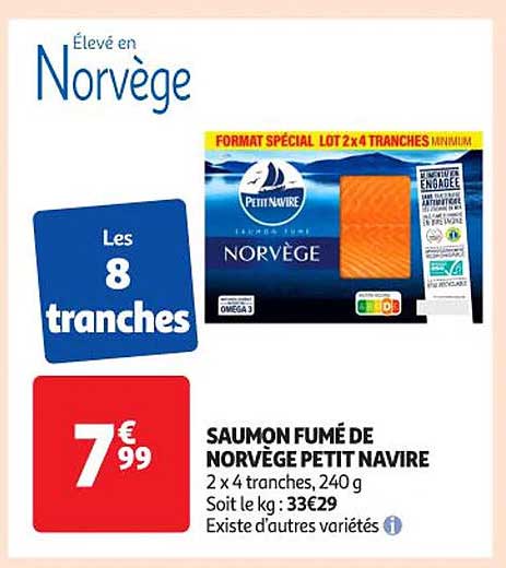 SAUMON FUMÉ DE NORVÈGE PETIT NAVIRE
