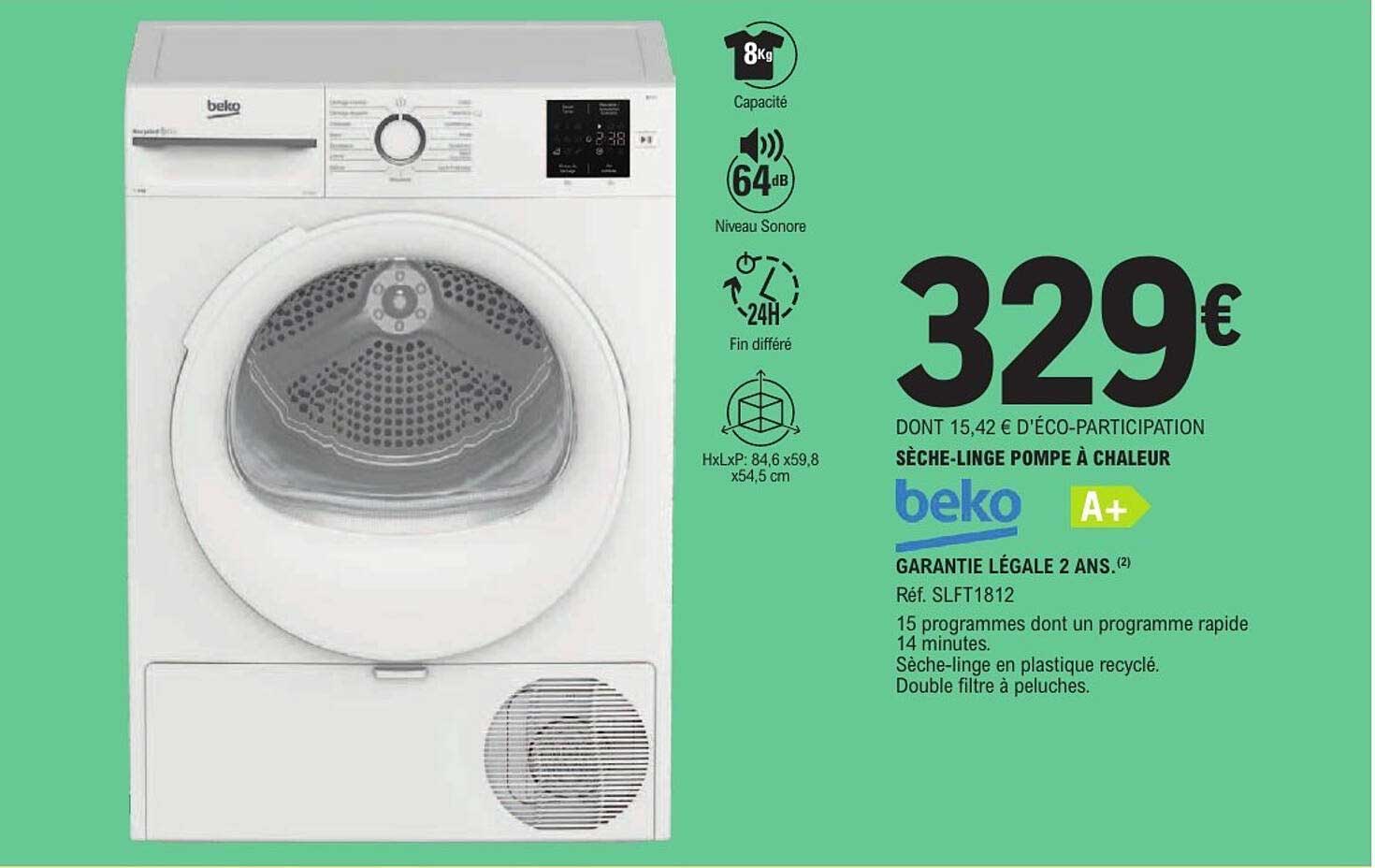 Sèche-linge Pompe à Chaleur Beko