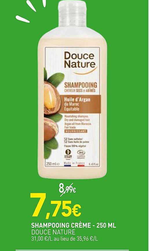 SHAMPOOING CRÈME - 250 ML DOUCE NATURE