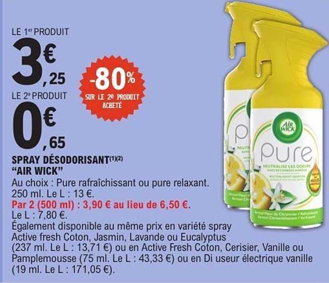 SPRAY DÉSODORISANT "AIR WICK"