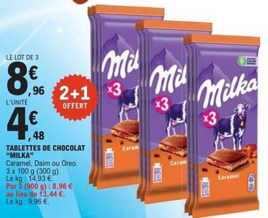 TABLETTES DE CHOCOLAT "MILKA"