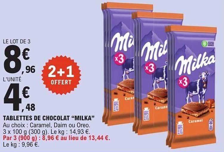 TABLETTES DE CHOCOLAT "MILKA"