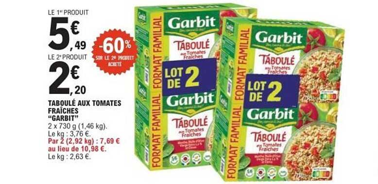 TABOULE AUX TOMATES FRAÎCHES “GARBIT”