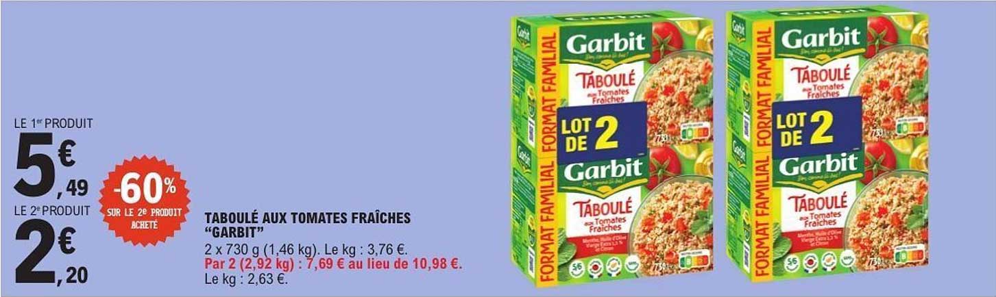TABOULÉ AUX TOMATES FRAÎCHES "GARBIT"