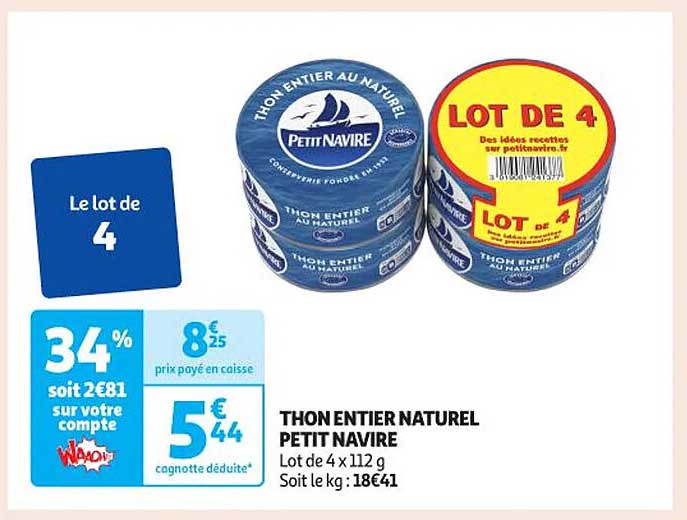 THON ENTIER NATUREL PETIT NAVIRE