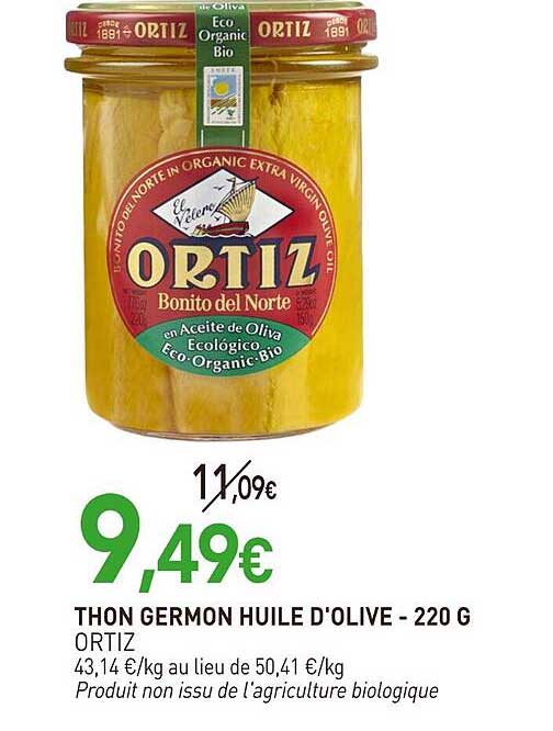 THON GERMON HUILE D'OLIVE - 220 G ORTIZ