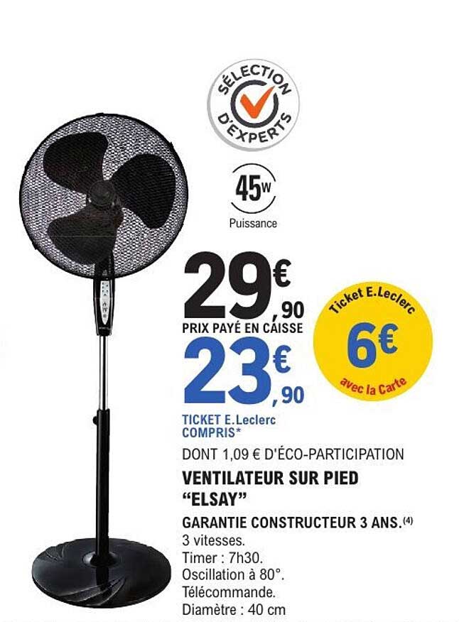 VENTILATEUR SUR PIED “ELSAY”